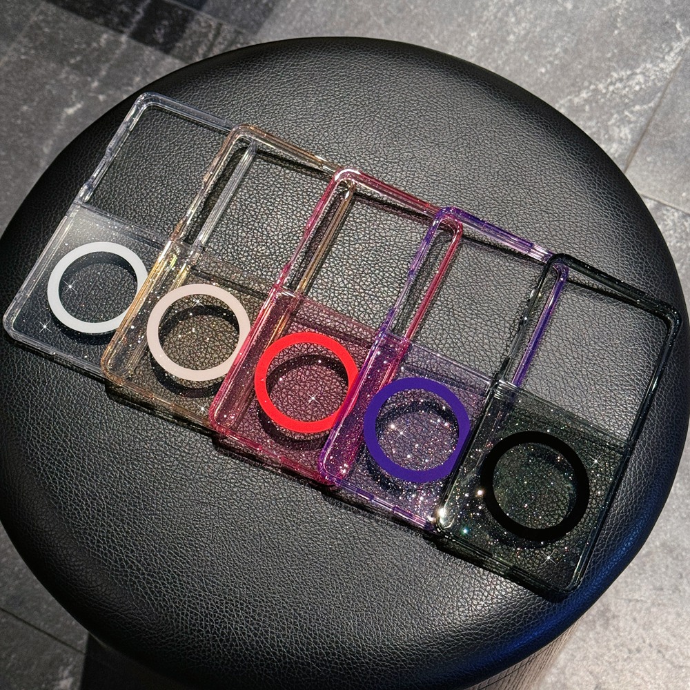 Phone Cases Z Flip 7 - Magnetic Bling Glitter Clear Shiny Sparkle