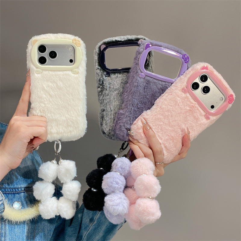 Phone Cases Popular - Luxury Solid Colors Furry Plush Phone
