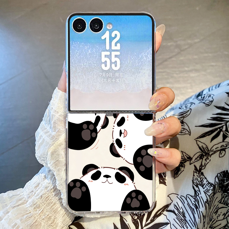 Phone Cases Z Flip 7 - Cute Panda Print Phone Case For