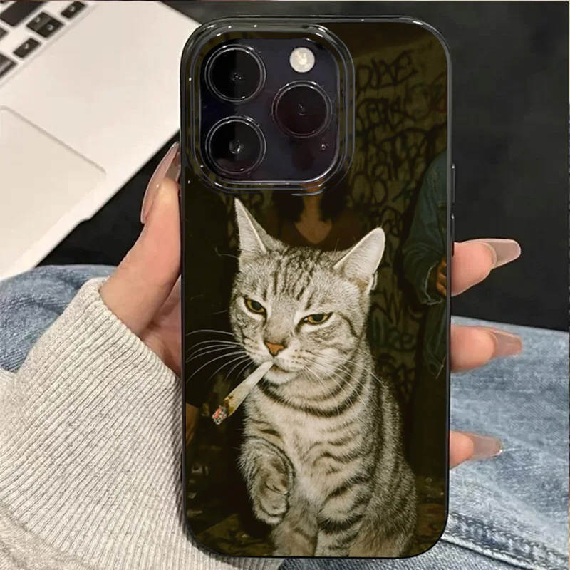 Fashion Kitten Smoking Pattern - Phone Cases Trending review and price
