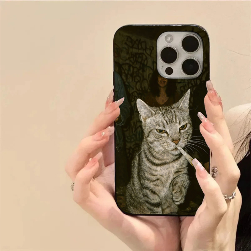 Fashion Kitten Smoking Pattern - Phone Cases Trending review and price