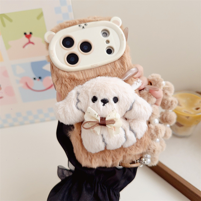 3D Cartoon Bowknot Puppy Warm  - Phone Cases Iphone 11 review and price
