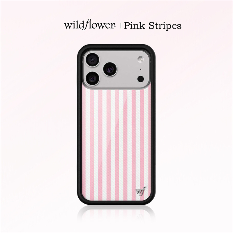 2026 fashion Ins Pink Stripes  - Phone Cases Wildflower review and price