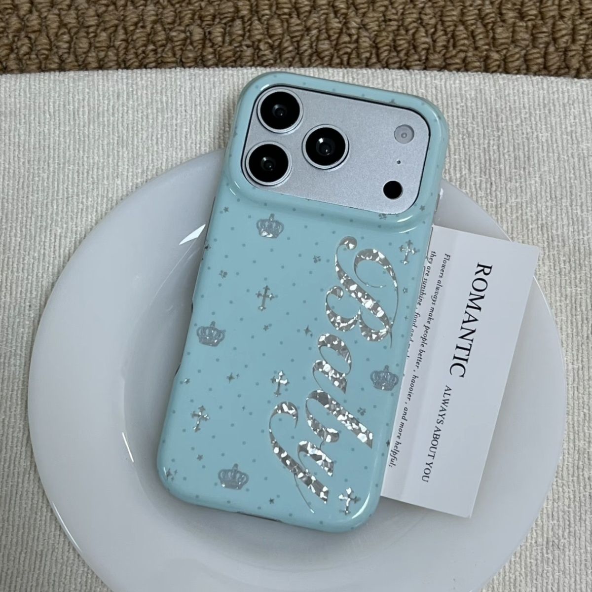Korean Ins Mint Colored Englis - Phone Cases Popular review and price