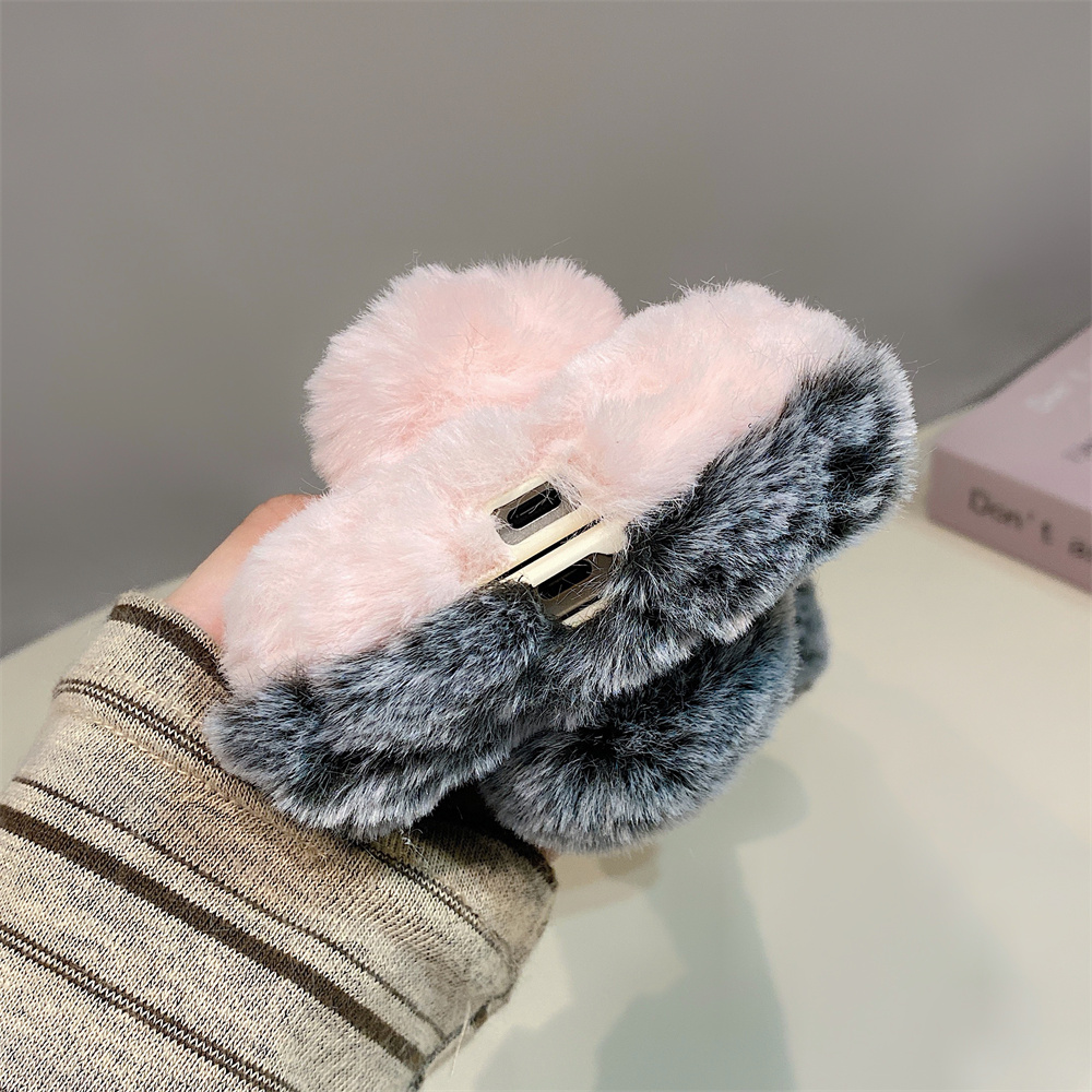 Cute Rabbit Ears Fluffy Stand  - Phone Cases Samsung S23 review and price